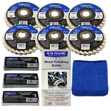 Image of Angle Grinder Steel & Stainless Steel 10pc Metal Polishing Kit - Felt Flap Wheel
