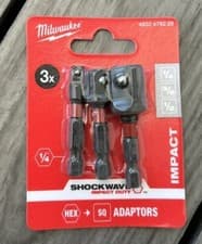 Image of Milwaukee 3pc Shockwave Impact Duty Adaptor set 1/4" - 3/8" - 1/2" - 4932479228