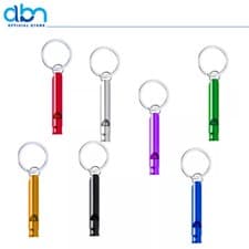Image of Colourful Metal Sports Whistle Loud Football Teacher Referee Keychain Keyring