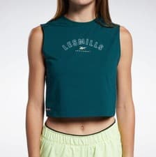 Image of Reebok Women's Green Lm Bc Vector Crop Top RRP £20