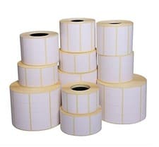 Image of 12,000 Labels Blank White 102MM X 76MM - Direct Thermal Roll Labels | 25mm Cores