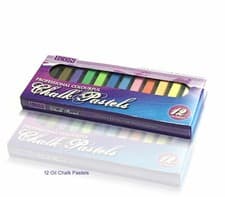 Image of Coloured Chalk Pastels Artist Childrens Drawing Sketching Art Colouring Pack 12