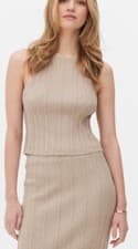 Image of BNWT Primark Stone Rib Knitted Co-ord Skirt & Racer Style Top Size S