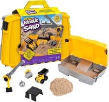 Image of Kinetic Sand, Construction Site Folding Sandbox Playset with Vehicle and 907g,