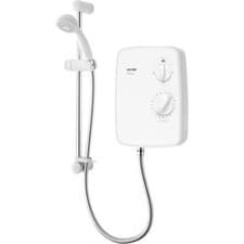 Image of Electric Shower 8.5kW - Easy Install, Adjustable Temp, 1m Anti-Twist Hose, White