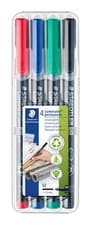 Image of STAEDTLER 317 WP4 Lumocolor Permanent 1 count (Pack of 4), Assorted colours