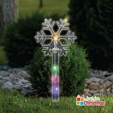 Image of Christmas Snowflake Stake Lights LED Outdoor Garden Pathway Xmas Decoration 8Pcs