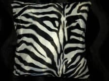 Image of Zebra Print Pillow Cover Faux Fur Pillow 18 x 18 (Set of 2)