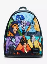Image of Loungefly Disney Villains Group Mini Backpack Bag Scar Yzma Maleficent Jafar NWT