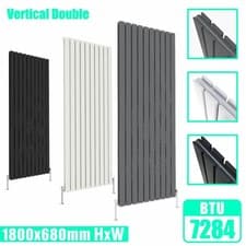 Image of Vertical Designer Radiator Oval Column Flat Panel Tall Upright Heating Rads UK