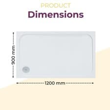 Image of Luxury Slimline Shower Tray 40mm Low Profile Stone Resin Rectangle 42 Sizes