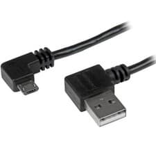 Image of 2m 6ft Micro-USB Cable with Right-Angled Connectors -M/M -USB A to Micro B Cable