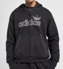 Image of Adidas Originals Men’s Script FZ HD Full Zip Stitch Hoodie Black Large BNWT