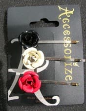 Image of Accessorize hair slides clips rose. Postage included in price. Postage to UK