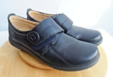 Image of Hotter Sugar Shoes Womens UK Size 5.5 Dark Blue Leather Slip On Comfort Unused