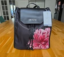 Image of New with Tags Ted Baker IBERIIS Tranquility Black Floral Nylon Backpack Bag
