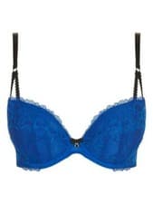 Image of Ann Summers Sexy Lace 2 Blue Plunge Bra Sz 34F - Older Double Strap Range
