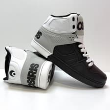 Image of OSIRIS SHOES NYC 83 CLK WHITE BLACK DIP TRAINERS (UK 8 EUR 42)