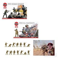 Image of Airfix WW2 Figures 1:32 Model Army Soldiers British German US Infantry Unpainted