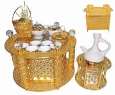Image of Traditional Ethiopian | Eritrean | Arabs Coffee Table Set, Rekebot Gold