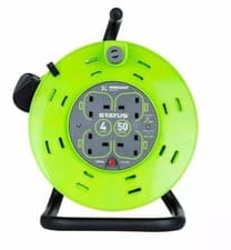 Image of Extension Lead Reel 4 Way  50M Cable Socket Heavy Duty 13A Status