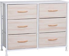 Image of Requena 6-Drawer Chest of Drawers with Wood Top, Large Storage Space, Easy to In