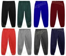 Image of JOGGING BOTTOMS - Kids Warm Fleece Plain Joggers Bottom Pant Unisex 2 - 14 Years
