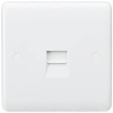 Image of Box of 10 Knightsbridge Curved Edge Telephone Extension Socket - CU7400