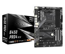 Image of ASRock B450 Pro4 R2.0 AM4 ATX Motherboard DDR4 Dual M.2 HDMI DP