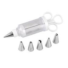 Image of CAKE DECORATING ICING PIPING CREAM SYRINGE TUBE TIPS 6 NOZZLES SET BAKING TOOL