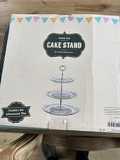 Image of 3 Tier Cake Stand Glass Muffin Cupcake Embossed Afternoon Tea Serving Platter