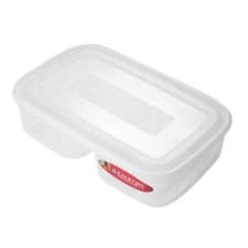 Image of Beaufort 2 Section Food Storage Plastic Kitchen Clear Container with Lid - 1.3L