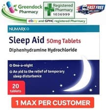 Image of One a Night Sleep Aid 50MG Numark x20 (Nytol Alternative )