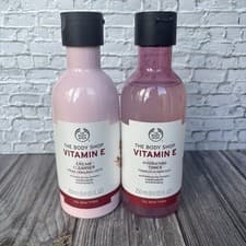 Image of The Body Shop Vitamin E FACE Cream Cleanser & Hydrating Toner 250ml each NEW