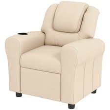 Image of HOMCOM Kids Recliner Chair w/ Cup Holder, PU Leather Children Lounger