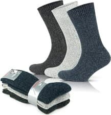 Image of Men's Wool Hiking Socks 3 pairs Thermal Socks Cushioned Thick walking sock