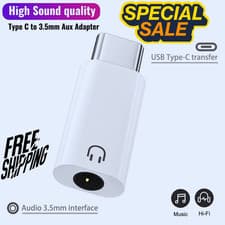 Image of Type c To 3.5mm Earphone Adapter 3.5 Jack USB C Audio Converter for universal UK