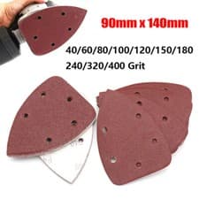 Image of 40-400 Grit Mouse Sanding Sheet Hook and Loop Palm Sander Pad Triangle Sandpaper