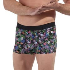Image of HOM Havana Boxer Brief mens underwear trunk male short silky floral lined pouch