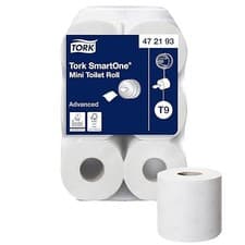 Image of Tork SmartOne Mini Toilet Roll White T9, Advanced, 2-Ply, 12 x 620 Sheets, 47219