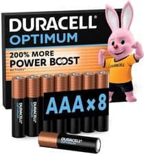 Image of Duracell Optimum AAA 1.5V Batteries 8 Pack MX2400 High Power Alkaline