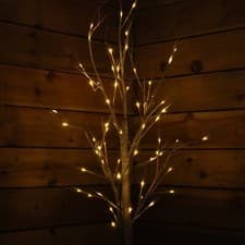 Image of 2.4m (8ft) Indoor Outdoor Christmas Lit Birch Tree with 136 Warm White LEDs