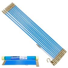 Image of BlueSpot Cable Access Kit 10 x 330mm Long Reach Rod Puller for Wires Hook/Ring
