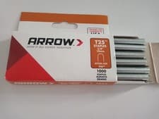 Image of Arrow T25 Staples Round X5 10mm X 5000 Crown Wire And Cable Staples 1000x5