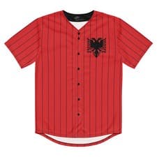 Image of Albania Baseball Jersey, Adult Unisex, Moisture Wicking, Eco Friendly