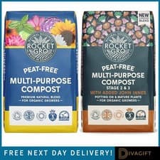 Image of ROCKET GRO MULTI PURPOSE COMPOST SOIL 40L 50L PEAT FREE ORGANIC JOHN INNES NEW