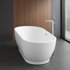 Image of Freestanding Double Ended Bath White Modern Esposito 1700mm x 810mm Double Skin