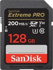 Image of SanDisk 128GB Extreme PRO SDXC card, SD Card, V30 Memory Card, 4K UHD, 200 MB/s