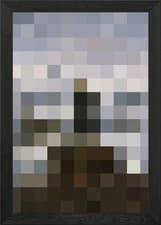 Image of Pixel Art Wanderer above the Sea of Framed Wall Art Poster Canvas Print Picture