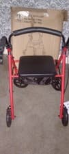 Image of Aidapt Four-Wheeled Rollator Walker with Bag, Seat, and Brakes